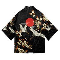 Black Haori Jacket with Japanese Kitsune Mask