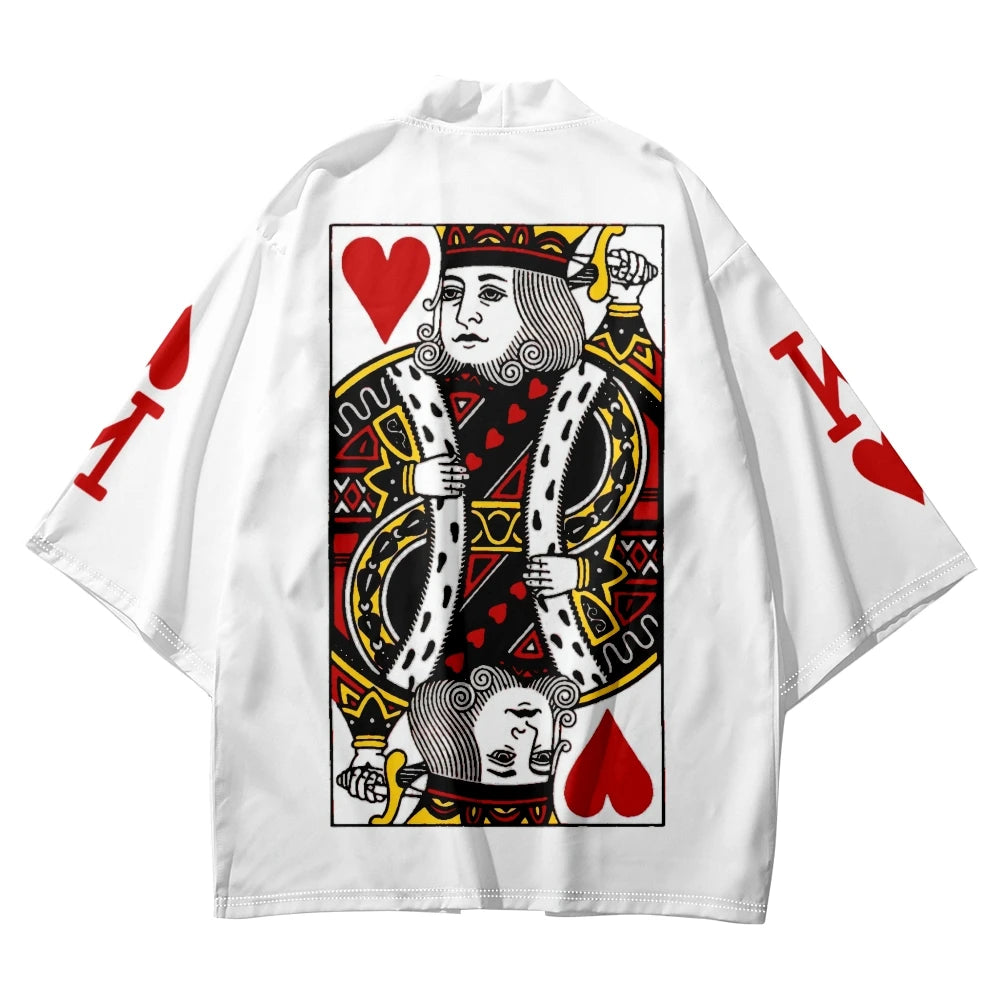 Black Kimono Cardigan with Great Wave and Dragon