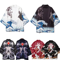 White Ink Wash Yin Yang Kimono Cardigan