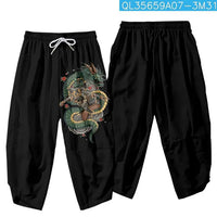 Loose Black Dragon Warrior Graphic Joggers