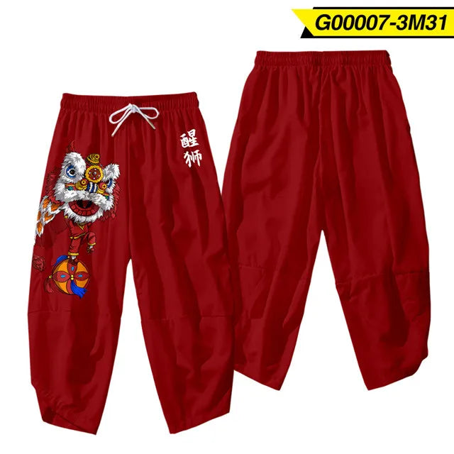 Red Lion Dance Graphic Casual Joggers