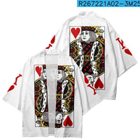 Unisex White King of Hearts Kimono Jacket